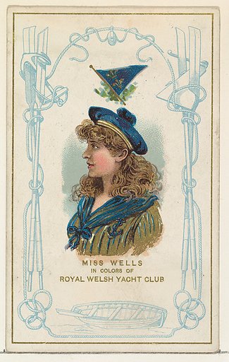 Miss Wells in Colors of the Royal Welsh Yacht Club, from the Yacht Colors of the World series (N140) issued by Duke Sons & Co. to promote Honest Long Cut Tobacco