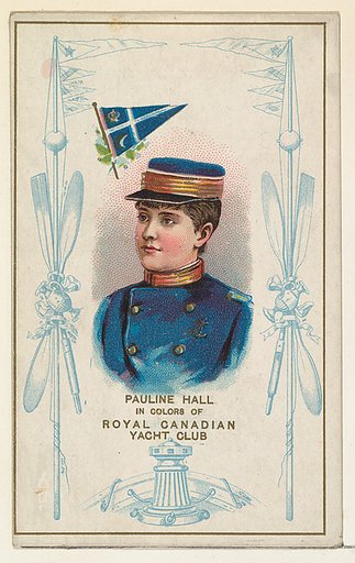 Pauline Hall in Colors of Royal Canadian Yacht Club, from the Yacht Colors of the World series (N140) issued by Duke Sons & Co. to promote Honest Long Cut Tobacco
