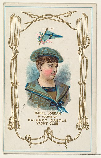 Mabel Jordan in Colors of Calshot Castle Yacht Club, from the Yacht Colors of the World series (N140) issued by Duke Sons & Co. to promote Honest Long Cut Tobacco