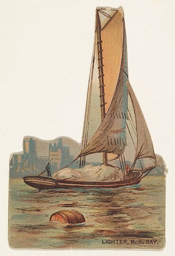 Lighter, New York Bay, from the Types of Vessels series (N139) issued by Duke Sons & Co. to promote Honest Long Cut Tobacco