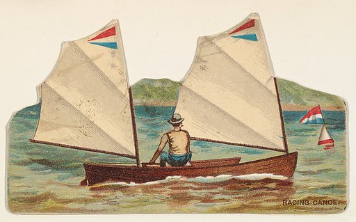 Racing Canoe, from the Types of Vessels series (N139) issued by Duke Sons & Co. to promote Honest Long Cut Tobacco