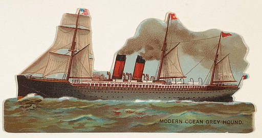 Modern Ocean Grey Hound, from the Types of Vessels series (N139) issued by Duke Sons & Co. to promote Honest Long Cut Tobacco