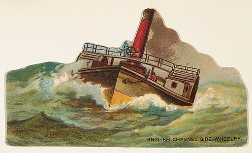 English Channel Side-Wheeler, from the Types of Vessels series (N139) issued by Duke Sons & Co. to promote Honest Long Cut Tobacco