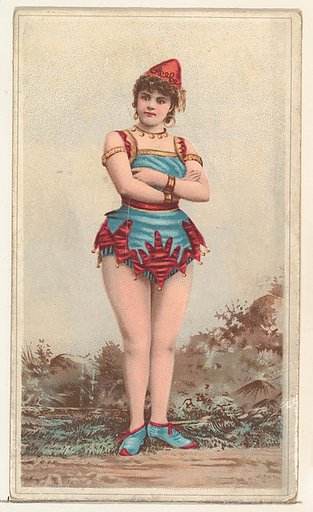 Actress wearing red pointed cap, from Stars of the Stage, Second Series (N130) issued by Duke Sons & Co. to promote Honest Long Cut Tobacco
