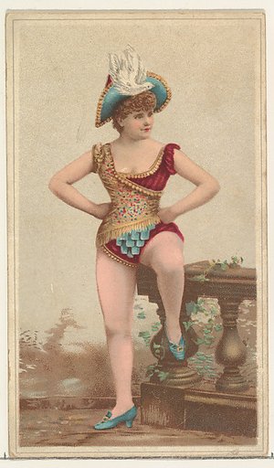 Actress wearing hat with dove on brim, from Stars of the Stage, Second Series (N130) issued by Duke Sons & Co. to promote Honest Long Cut Tobacco