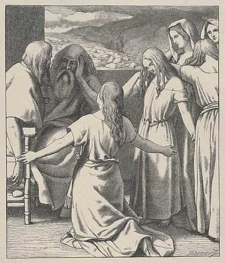 The Daughters of Zelophehad, from "Dalziels' Bible Gallery"