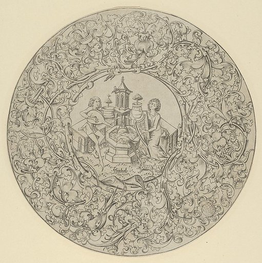 Garden of Love, Within Large Ornamented Circular Frame