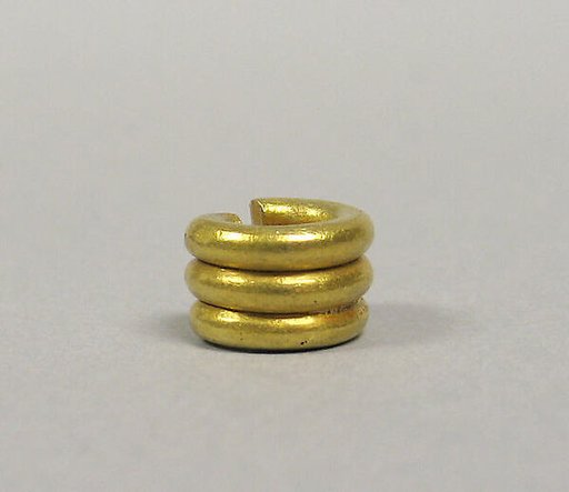 Pair Ear Ornaments, Three Plain Hoops