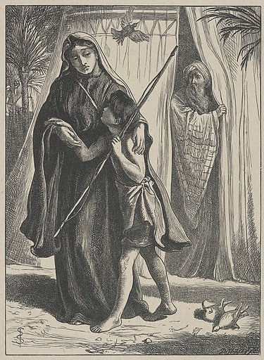 Hagar and Ishmael, from "Dalziels' Bible Gallery"
