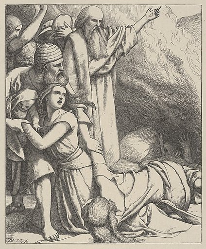 Korah Swallowed Up, from "Dalziels' Bible Gallery"
