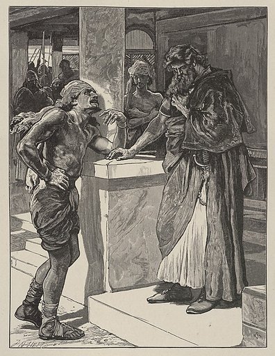 Cushi Brings to David News of the Death of Absalom, from "Dalziels' Bible Gallery"