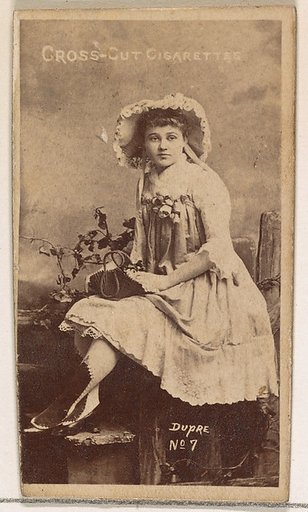 Card Number 7, Dupre, from the Actors and Actresses series (N145-1) issued by Duke Sons & Co. to promote Cross Cut Cigarettes