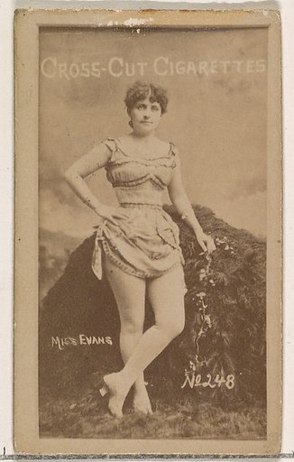 Card Number 248, Miss Evans, from the Actors and Actresses series (N145-1) issued by Duke Sons & Co. to promote Cross Cut Cigarettes