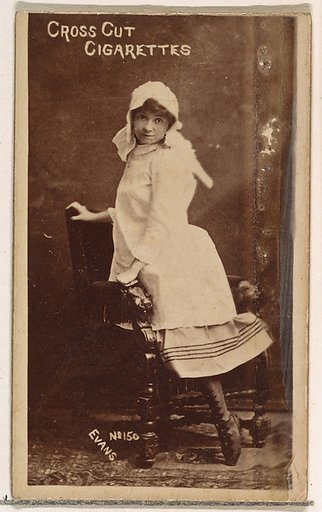 Card Number 150, Evans, from the Actors and Actresses series (N145-1) issued by Duke Sons & Co. to promote Cross Cut Cigarettes