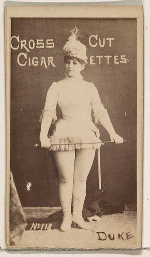 Card Number 118, Duke, from the Actors and Actresses series (N145-1) issued by Duke Sons & Co. to promote Cross Cut Cigarettes