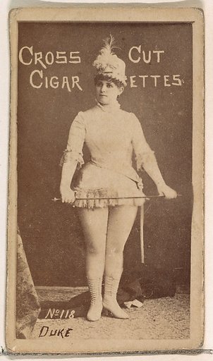 Card Number 118, Duke, from the Actors and Actresses series (N145-1) issued by Duke Sons & Co. to promote Cross Cut Cigarettes