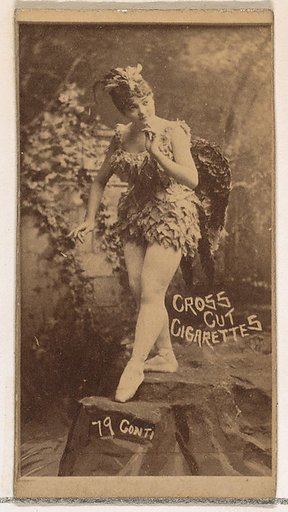 Card Number 79, Conti, from the Actors and Actresses series (N145-1) issued by Duke Sons & Co. to promote Cross Cut Cigarettes