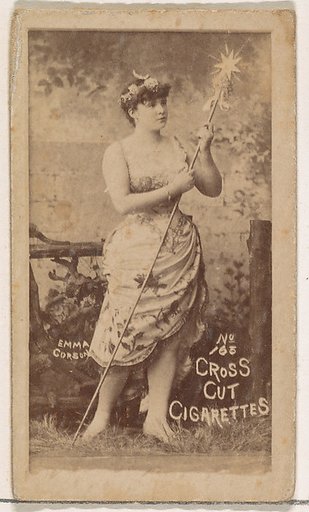 Card Number 165, Emma Corson, from the Actors and Actresses series (N145-1) issued by Duke Sons & Co. to promote Cross Cut Cigarettes