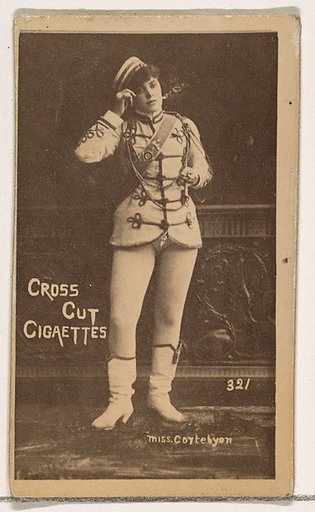 Card Number 321, Miss Cortelyou, from the Actors and Actresses series (N145-1) issued by Duke Sons & Co. to promote Cross Cut Cigarettes