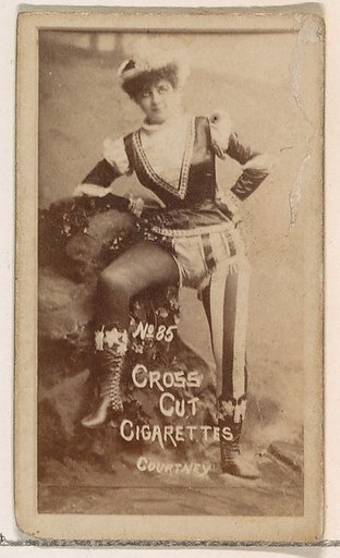 Card Number 85, Courtney, from the Actors and Actresses series (N145-1) issued by Duke Sons & Co. to promote Cross Cut Cigarettes
