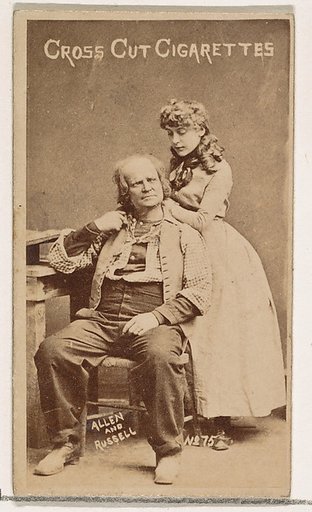 Card Number 75, Allen and Russell, from the Actors and Actresses series (N145-1) issued by Duke Sons & Co. to promote Cross Cut Cigarettes