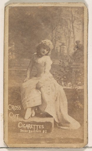 Card Number 82, Miss Bartlett, from the Actors and Actresses series (N145-1) issued by Duke Sons & Co. to promote Cross Cut Cigarettes