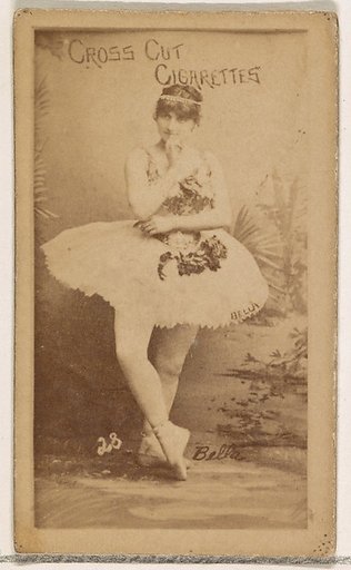 Card Number 28, Bella, from the Actors and Actresses series (N145-1) issued by Duke Sons & Co. to promote Cross Cut Cigarettes