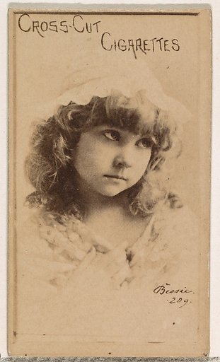 Card Number 209, Bessie, from the Actors and Actresses series (N145-1) issued by Duke Sons & Co. to promote Cross Cut Cigarettes