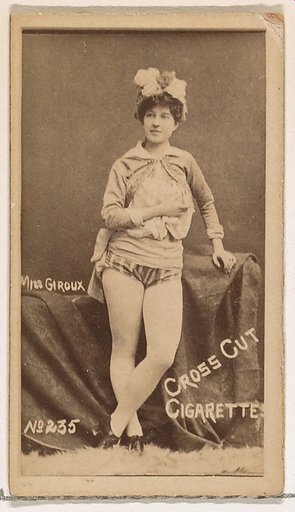 Card Number 235, Miss Giroux, from the Actors and Actresses series (N145-1) issued by Duke Sons & Co. to promote Cross Cut Cigarettes