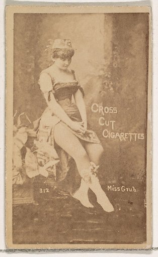 Card Number 312, Miss Grub, from the Actors and Actresses series (N145-1) issued by Duke Sons & Co. to promote Cross Cut Cigarettes