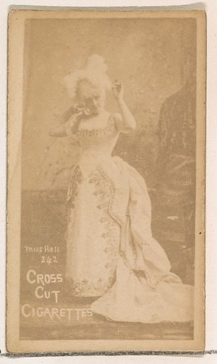Card Number 242, Miss Hall, from the Actors and Actresses series (N145-1) issued by Duke Sons & Co. to promote Cross Cut Cigarettes