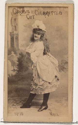 Card Number 10, Hall, from the Actors and Actresses series (N145-1) issued by Duke Sons & Co. to promote Cross Cut Cigarettes