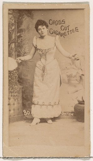 Card Number 80, Jansen, from the Actors and Actresses series (N145-1) issued by Duke Sons & Co. to promote Cross Cut Cigarettes