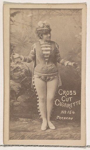 Card Number 154, Jarbeau, from the Actors and Actresses series (N145-1) issued by Duke Sons & Co. to promote Cross Cut Cigarettes