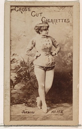 Card Number 152, Jarbeau, from the Actors and Actresses series (N145-1) issued by Duke Sons & Co. to promote Cross Cut Cigarettes