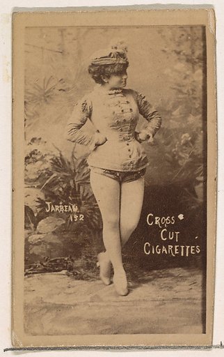 Card Number 152, Jarbeau, from the Actors and Actresses series (N145-1) issued by Duke Sons & Co. to promote Cross Cut Cigarettes
