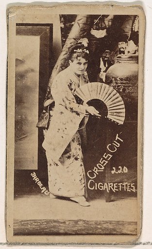 Card Number 220, Jarbeau, from the Actors and Actresses series (N145-1) issued by Duke Sons & Co. to promote Cross Cut Cigarettes