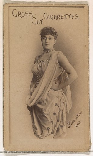 Card Number 203, Leicester, from the Actors and Actresses series (N145-1) issued by Duke Sons & Co. to promote Cross Cut Cigarettes