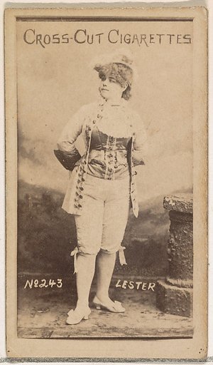 Card Number 243, Lester, from the Actors and Actresses series (N145-1) issued by Duke Sons & Co. to promote Cross Cut Cigarettes