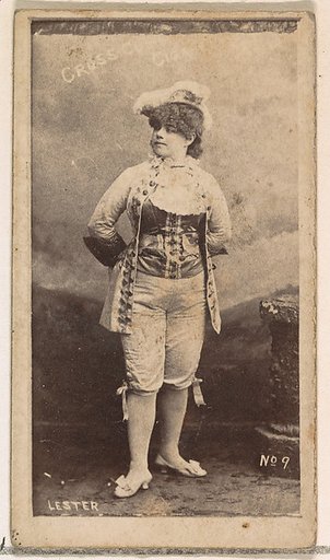 Card Number 9, Lester, from the Actors and Actresses series (N145-1) issued by Duke Sons & Co. to promote Cross Cut Cigarettes