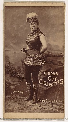 Card Number 127, Flora Livingston, from the Actors and Actresses series (N145-1) issued by Duke Sons & Co. to promote Cross Cut Cigarettes