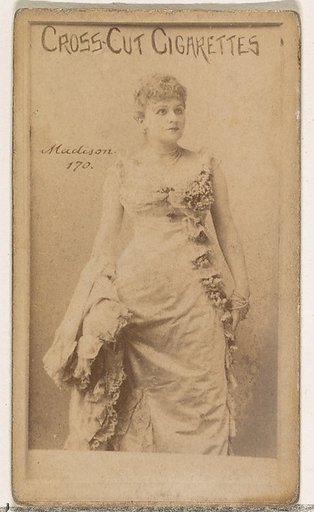 Card Number 170, Madison, from the Actors and Actresses series (N145-1) issued by Duke Sons & Co. to promote Cross Cut Cigarettes