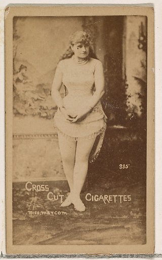 Card Number 335, Miss Marcom, from the Actors and Actresses series (N145-1) issued by Duke Sons & Co. to promote Cross Cut Cigarettes