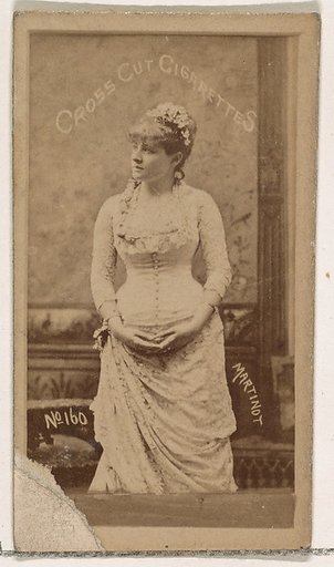 Card Number 160, Sadie Martinot, from the Actors and Actresses series (N145-1) issued by Duke Sons & Co. to promote Cross Cut Cigarettes