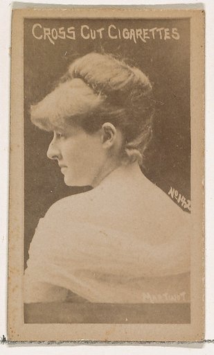 Card Number 142, Sadie Martinot, from the Actors and Actresses series (N145-1) issued by Duke Sons & Co. to promote Cross Cut Cigarettes