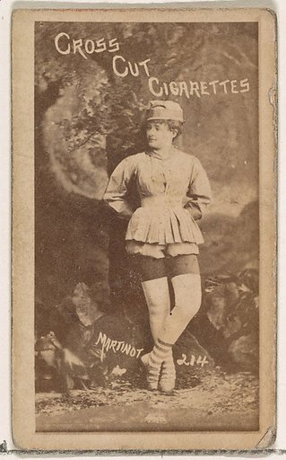 Card Number 214, Sadie Martinot, from the Actors and Actresses series (N145-1) issued by Duke Sons & Co. to promote Cross Cut Cigarettes