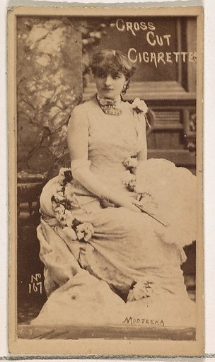 Card Number 167, Modjeska, from the Actors and Actresses series (N145-1) issued by Duke Sons & Co. to promote Cross Cut Cigarettes