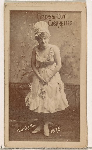 Card Number 75, Montague, from the Actors and Actresses series (N145-1) issued by Duke Sons & Co. to promote Cross Cut Cigarettes