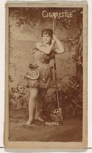 Card Number 227, Prince, from the Actors and Actresses series (N145-1) issued by Duke Sons & Co. to promote Cross Cut Cigarettes