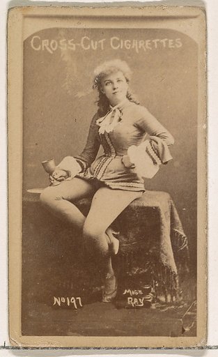 Card Number 197, Miss Ray, from the Actors and Actresses series (N145-1) issued by Duke Sons & Co. to promote Cross Cut Cigarettes